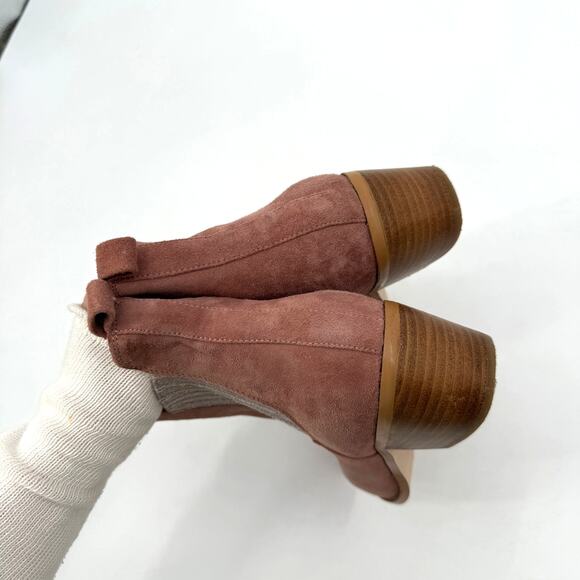 Anthropologie pink suede chelsea booties - Picture 4 of 6